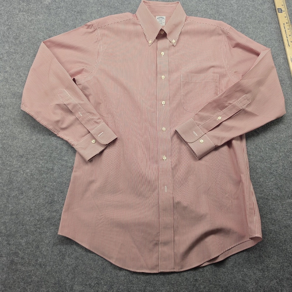 Brooks Brothers Mens 15.5 32/33 Red Stripe Regent 1818 Non Iron Dress Shirt